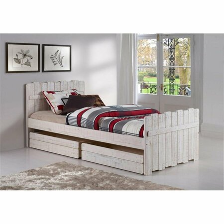 FIXTURESFIRST PD-1383TRS-1384RS Tree House Twin Size Bed with Dual Under Bed Drawers in Rustic Sand FI2480869